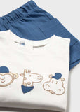 Conj. 2 piezas short animales cobalto