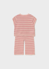 Conj. Pantalon tricot stripes corazones peonia