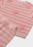 Conj. Pantalon tricot stripes corazones peonia