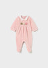 Mameluco tundosado c/cuello flores rosa baby