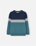 SUETER COLOR BLOCK NAVY-AQUA