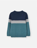 SUETER COLOR BLOCK NAVY-AQUA