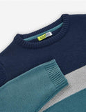 SUETER COLOR BLOCK NAVY-AQUA