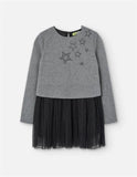VESTIDO COMBINADO STARS GRIS / NEGRO
