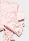 Pelele y gorro estampado gatitos rosa baby
