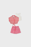 Conj. Bluson y shorts stripes persimon