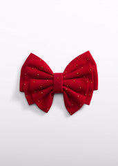 Moño strass rojo