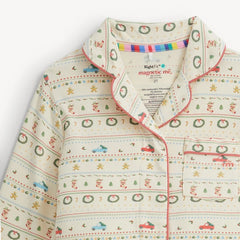 TRADITIONAL CHRISTMAS RF LS PJ SET W PIPING