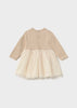 Vestido combinado tricot y tul hojaldre