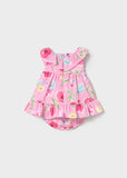 Vestido estampado flores chicle