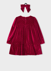 Vestido terciopelo coletero rojo