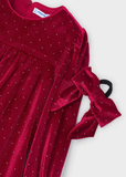 Vestido terciopelo coletero rojo